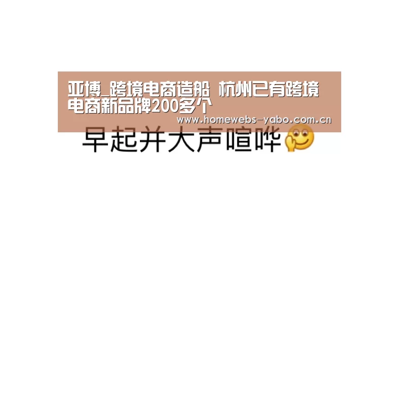 亚博_跨境电商造船 杭州已有跨境电商新品牌200多个(图2) 亚博体育