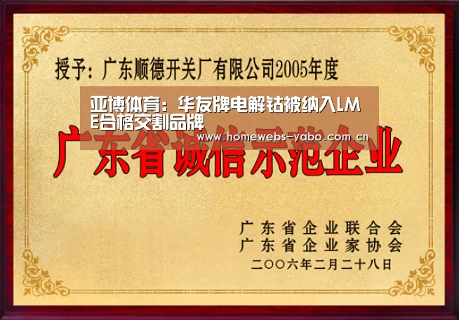 亚博体育:华友牌电解钴被纳入LME合格交割品牌(图1) 亚博